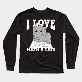 I Love Math And Cats Long Sleeve T-Shirt